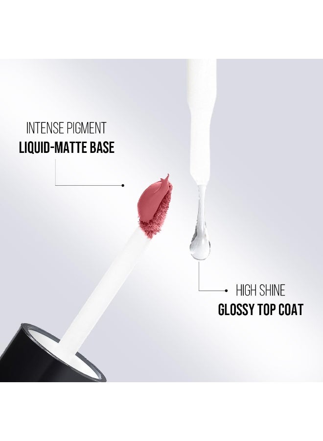 Staze 9to9 Gloss Lock 2-In-1 Liquid Lipstick | Lip Gloss For Long-Lasting Fuller & Plump Lips|Transfer-Proof & 12h Long Stay with Intense Color Payoff|Lightweight & Comfortable|01 I'm Cute|7g - Image 3